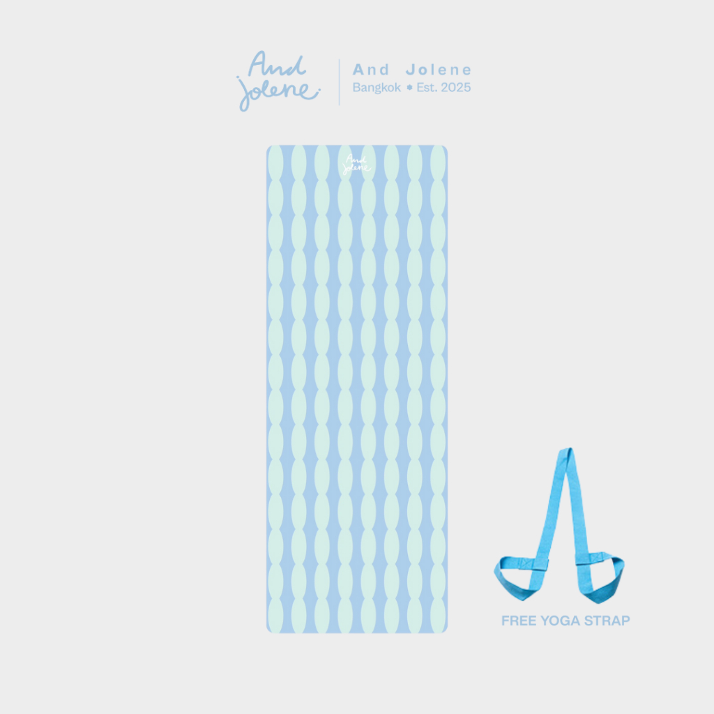 And Jolene Suede Yoga Mat เสื่อโยคะ เสื่อออกกำลังกาย หนา 5mm | Signature สีฟ้า Free Yoga Strap – โปรปัง