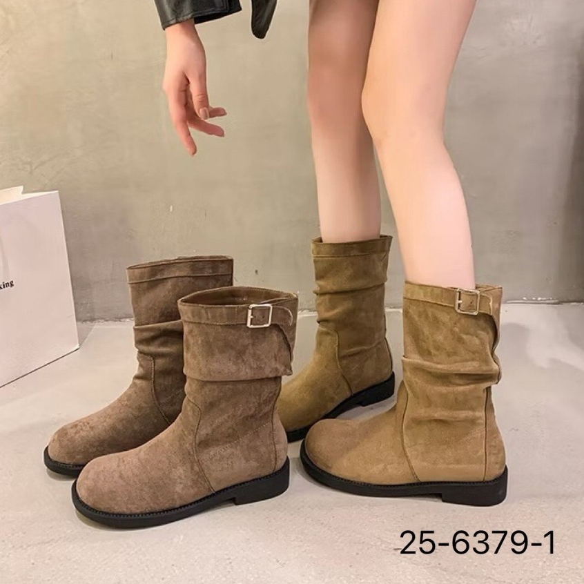รองเท้าบูทแฟชั่น หนัง Suede สูง 1 นิ้ว รุ่น 25-6379-1