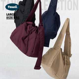Tawii. กระเป๋า ขนาดใหญ่ กระเป๋าข้าง สะพายข้างไนล่อน Unisex Bag กันน้ำ กระเป๋านุ่ม Crossbody Bag
