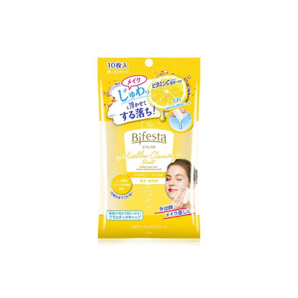 bifesta Micellar Cleansing Sheet perfect glow 10แผ่น