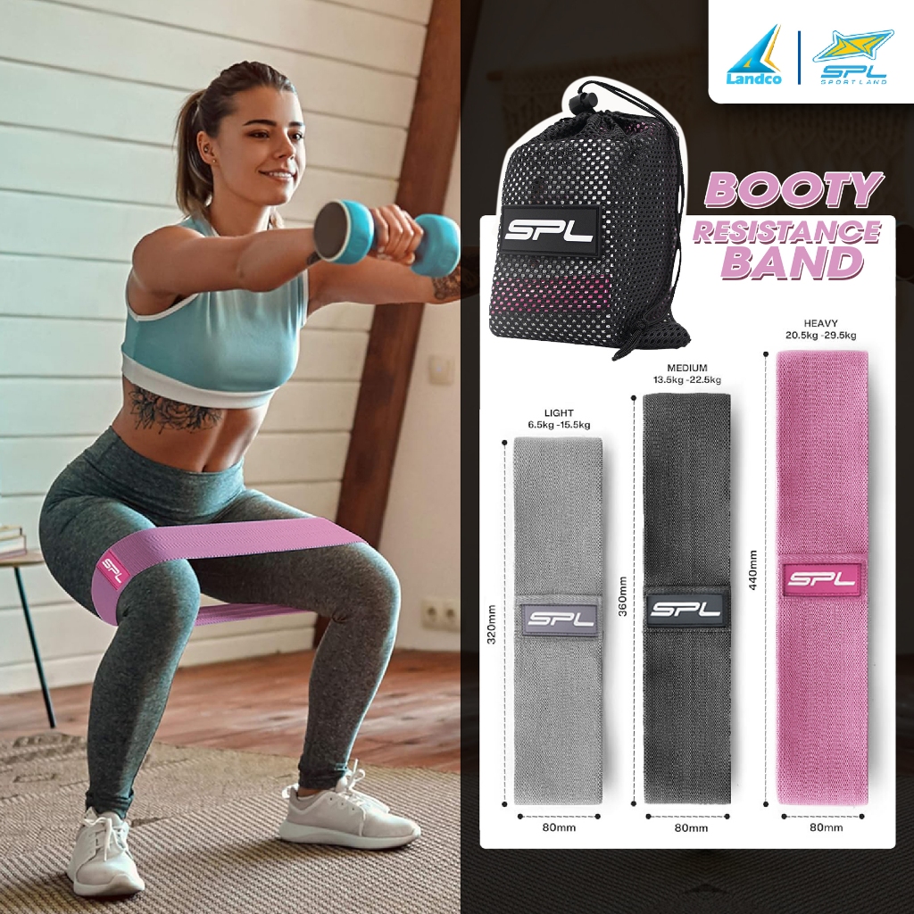 SPORTLAND ผ้ายืด สำหรับออกกำลังกาย กระชับกล้ามเนื้อ  Resistance Booty Band  Set3 (S, M, L) (690)
