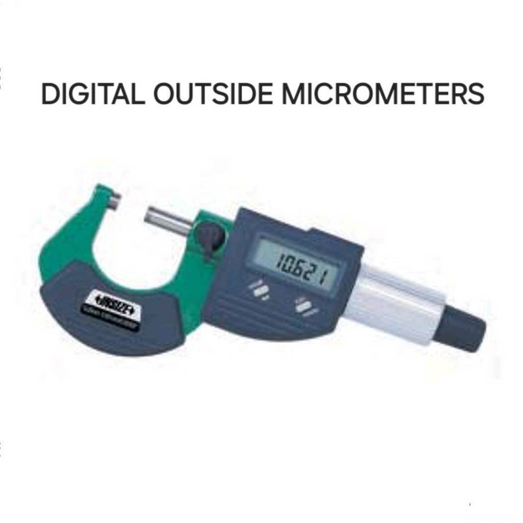 ไมโครมิเตอร์วัดนอก ดิจิตอล 0-25, 25-50, 50-75, 75-100 mm Outside Micrometer INSIZE 3109-25A 3109-50A