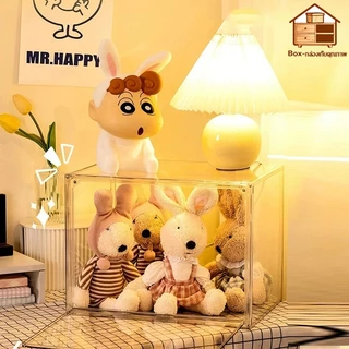 【หนาเพิ่ม】กล่องเก็บของ กล่องอะคริลิคใส กล่องเก็บหนังสือ ความจุขนาดใหญ่ กันฝุ่น กันน้ำ และมีความโปร่งใสสูง แข็งแรงทนทาน