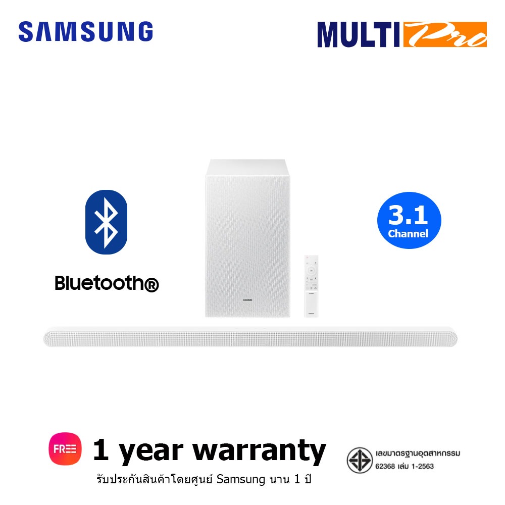 Samsung Soundbar Ultra Slim รุ่น HW-S701D/XT ( 3.1ch ) with Sub Woofer ( สีขาว)
