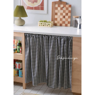 ผ้าม่านเคาท์เตอร์ครัว ผ้าม่านลายสก็อตแบบสั้น น่ารักๆแบบญี่ปุ…