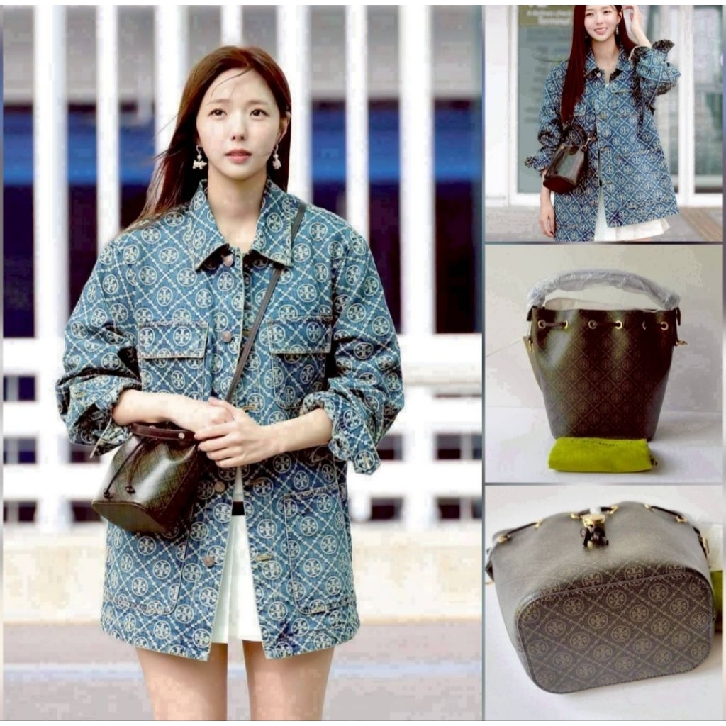 เทให้หมดทุกรุ่น 2 ขนาด TORYBURCH MONOGRAM JACQUARD BUCKET BAG 80534,145527, 164889, 152130, 84336
