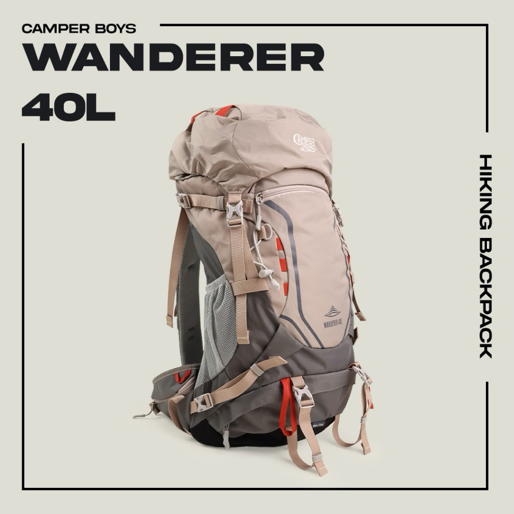 ส่งต่อ Camper boy WANDERER 40L เป้แบ็คแพ็ค สำหรับนักผจญภัยตัวจริง มีดามเหล็ก ถึก ทน เท่ เซฟหลังดีที่