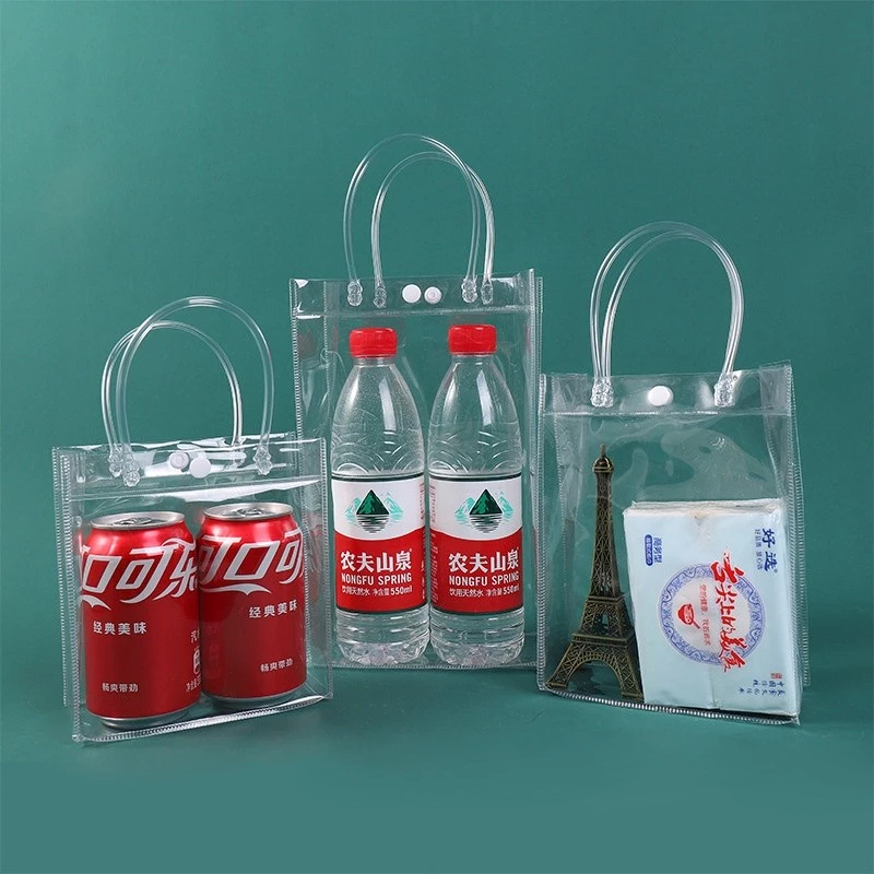 กระเป๋าถือ PVC แบบพลาสติกใส มีหูหิ้ว กันน้ำ มีหลายไซส์ และกันฝุ่นเก็บน้ำหนักได้ดี - 1