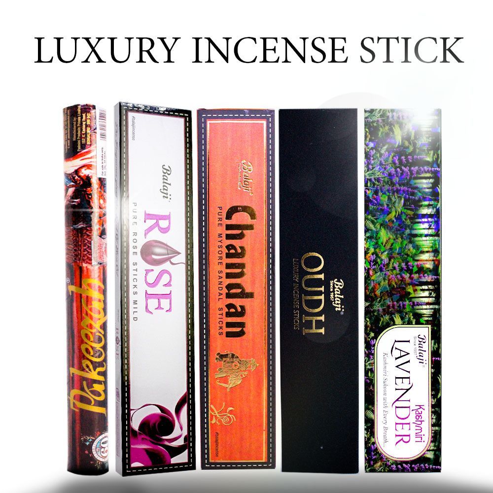 ธูปอินเดีย ธูปพรีเมี่ยม BALAJI ขนาดทดลอง1กล่อง 10-15 ก้าน Balaji Luxury Incense Sticks.