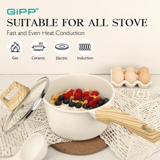 GIPP หม้อ หม้อ นมโอ๊ต หม้อเสริมอาหารเด็ก หม้อหินไมฟาน ไม่ติดหม้อ เล็ก 16/18/20cm ไม่ติดอาหาร เหมาะสำหรับ 1-5 คน เนกประสง