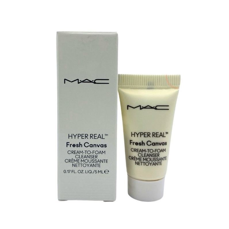 ฉลากไทยขนาดพกพา)MAC Hyper Real Fresh Canvas Cream-to-Foam Cleanser  5ml / MAC Hyper Real Skincanvas Essence 15ml