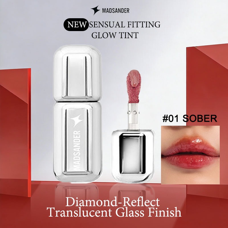 ( ซื้อ 3 แถม 1)Madsander Dewy Glow Lip Tint 4g-01 SOBER-A low-key ลุคสวยไม่แรง