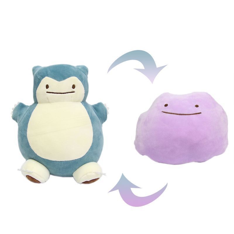 ส่งด่วน🍬 Snorlax Ditto Pokemon Plushy Doll หมอนตุ๊กตา เมตามอนในร่างคาบิก้อน ตุ๊กตาโปเกม่อน กลับด้านไ