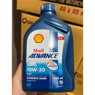 น้ำมันเครื่อง รถจักรยานยนต์ shell advance 4T ax7 10w-40 10w-30 JASO MA2 ตามตัวเลือก
