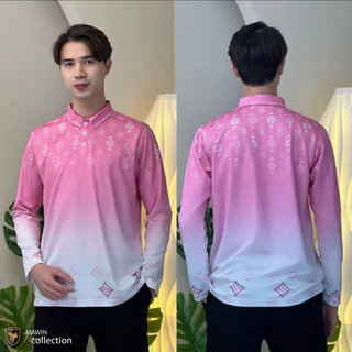 MAWIN เสื้อโปโล-แขนยาว ลายไทยกัญญารัก ใส่ได้ทั้งผู้ชายและผู้หญิง