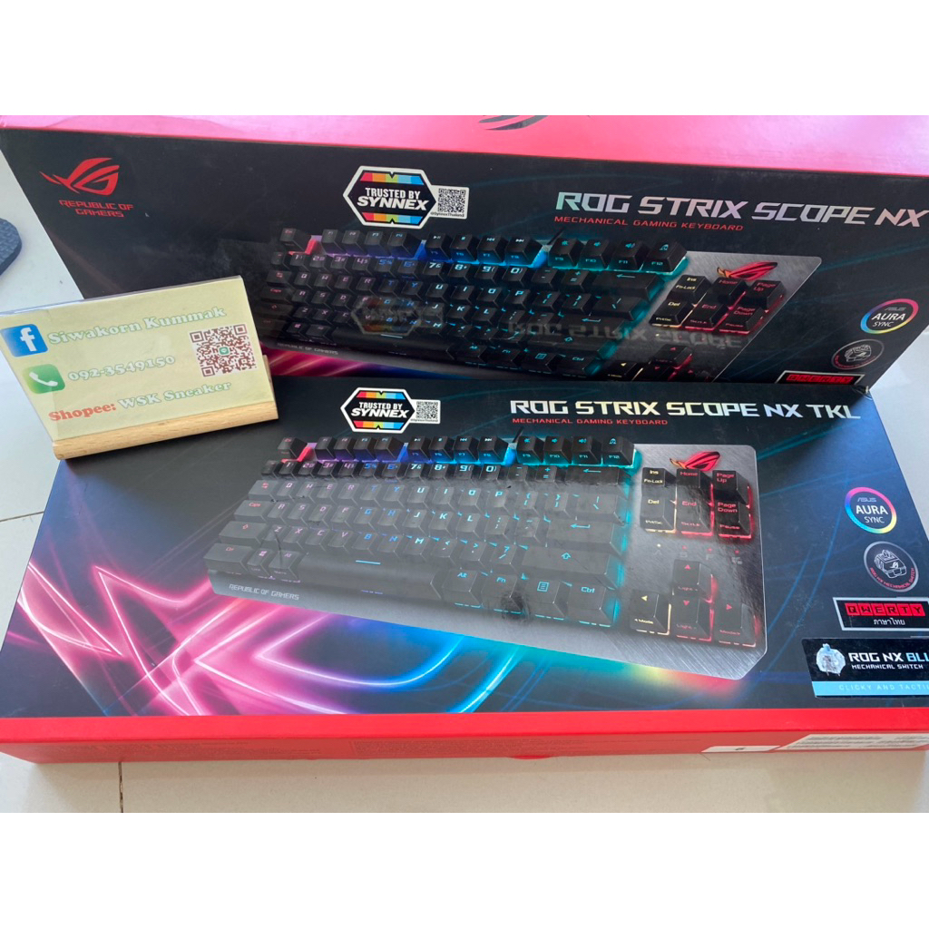 KEYBOARD (คีย์บอร์ด) ASUS ROG STRIX SCOPE NX TKL (ROG NX BLUE) (RGB LED) (EN/TH)