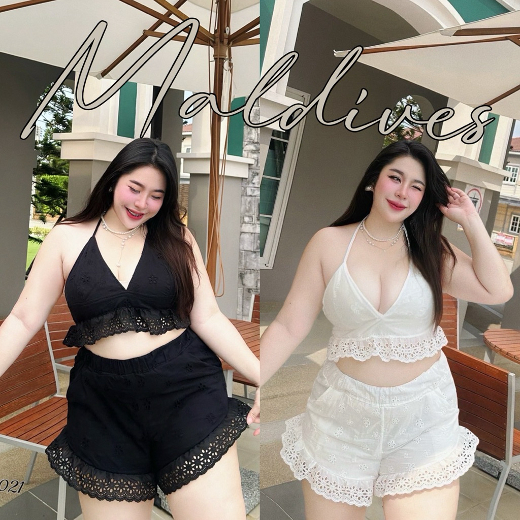 🧸𝐂𝐡𝐮𝐛𝐛𝐲𝐋𝐚𝐧𝐝.(อก40-56)🦀Maldives Set🦀รุ่นมัลดีฟ ชุดเซ็ตสาวอวบ ไซส์ใหญ่ เซ็ตซี่มากๆ จะใส่เป็นฟิลบิกินี่ก็สวย #Bi027