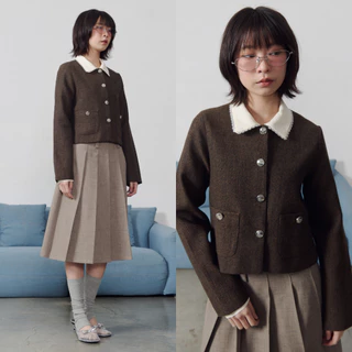 (พร้อมส่ง)Bemingtop1016(S-3XL)-BMG Tweed-Lookคาร์ดิแกนทรงเบลเซอร์เรียบหรู ที่ใส่แล้วดูเนี้ยบแบบ effortless