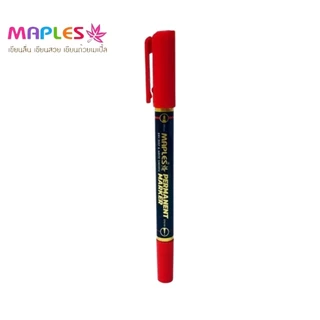 Maples ปากกามาร์คเกอร์ 2 หัว MP-C12 ขนาด 0.5 มม. และ 1.0 มม. หมึกกันน้ำ แห้งเร็ว เขียนได้หลายพื้นผิว (ราคาต่อ 1 ด้าม)