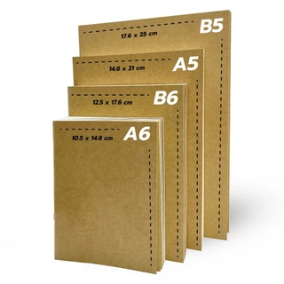 Saengroong สมุดปกน้ำตาล เนื้อถนอมสายตา ขนาด (A5/A6/B5/B6) 30แผ่น/1เล่ม