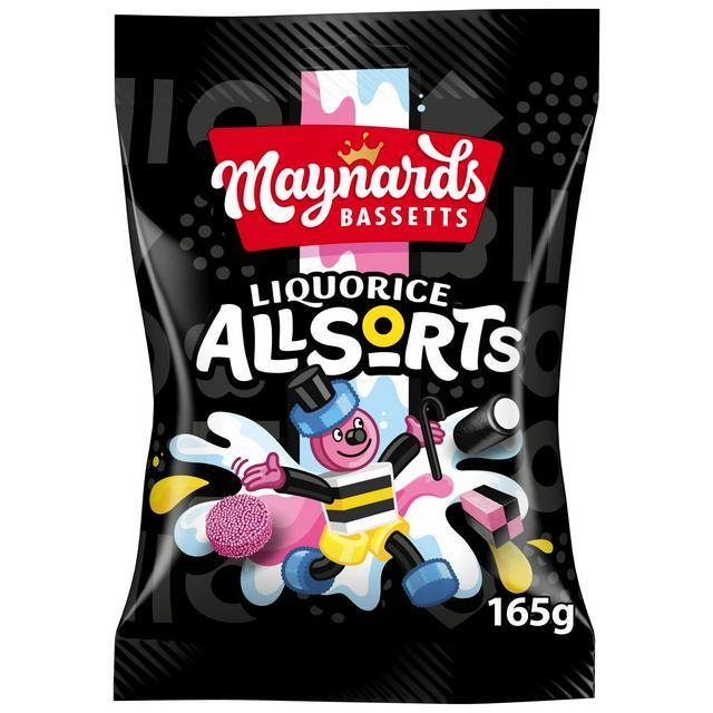 Liquorice allsorts 165g - Maynards รวมลูกอมลิคอริชหลายรูปแบบ เคี้ยวนุ่ม สีสันสดใส BBF 06/26