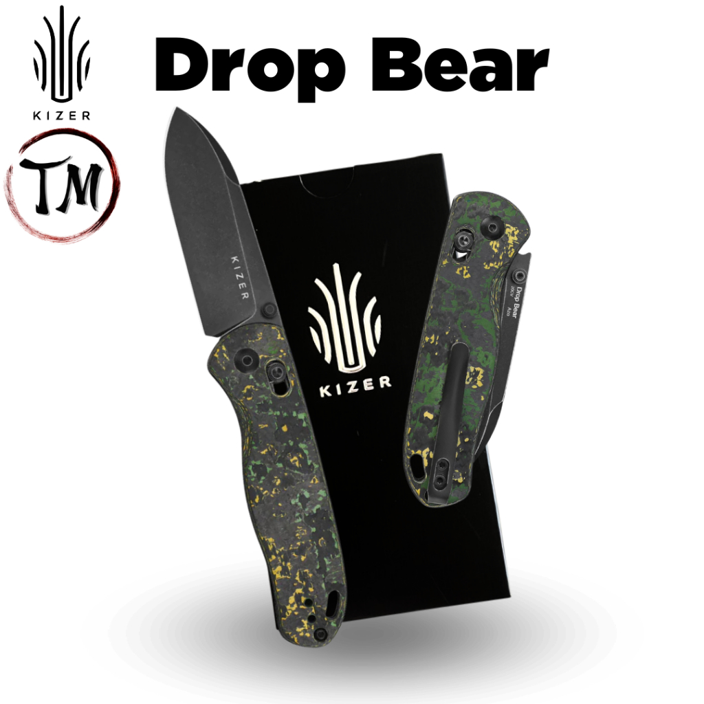 Kizer DropBear Ki3619A6 พี่หมีเหล็กS45VN  มีดEDCสุดฮิต เบากระทัดรัด ด้ามFatCarbon สวยงาม