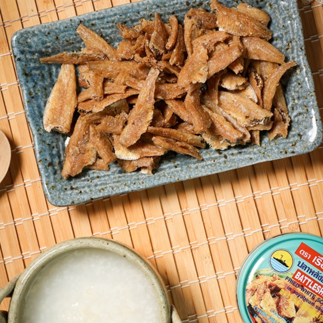 เรือรบ ปลาหลังขาวทอดกรอบ ตราเรือรบ 50g 48 กระป๋อง | กรอบอร่อย เคี้ยวเพลินจากปลาหลังขาวแท้ - รูปที่ 5