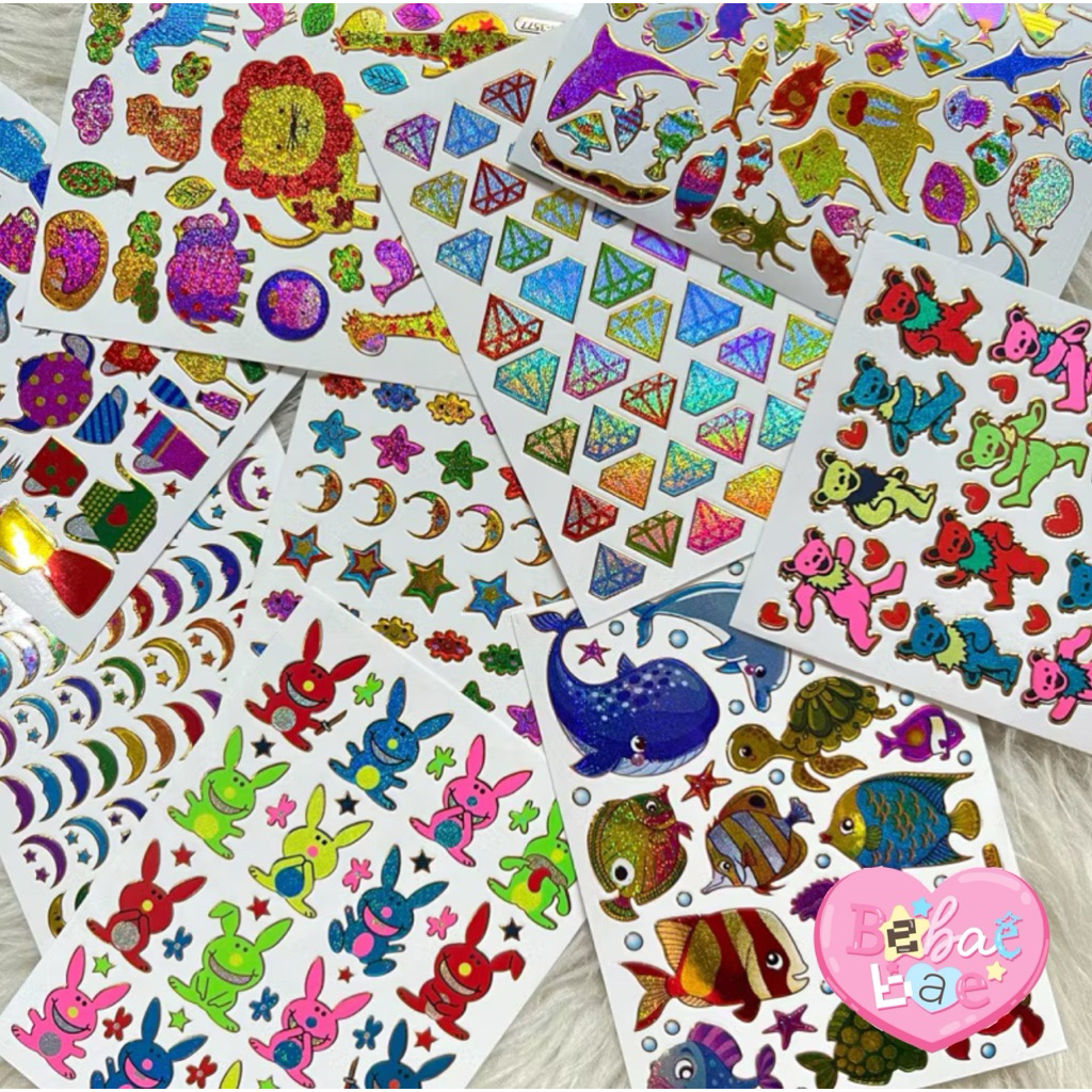 อัพเดทลายใหม่✨sticker สติ๊กเกอร์ขอบทอง สติ๊กเกอร์ 90s *อ่านรายละเอียดก่อนสั่ง