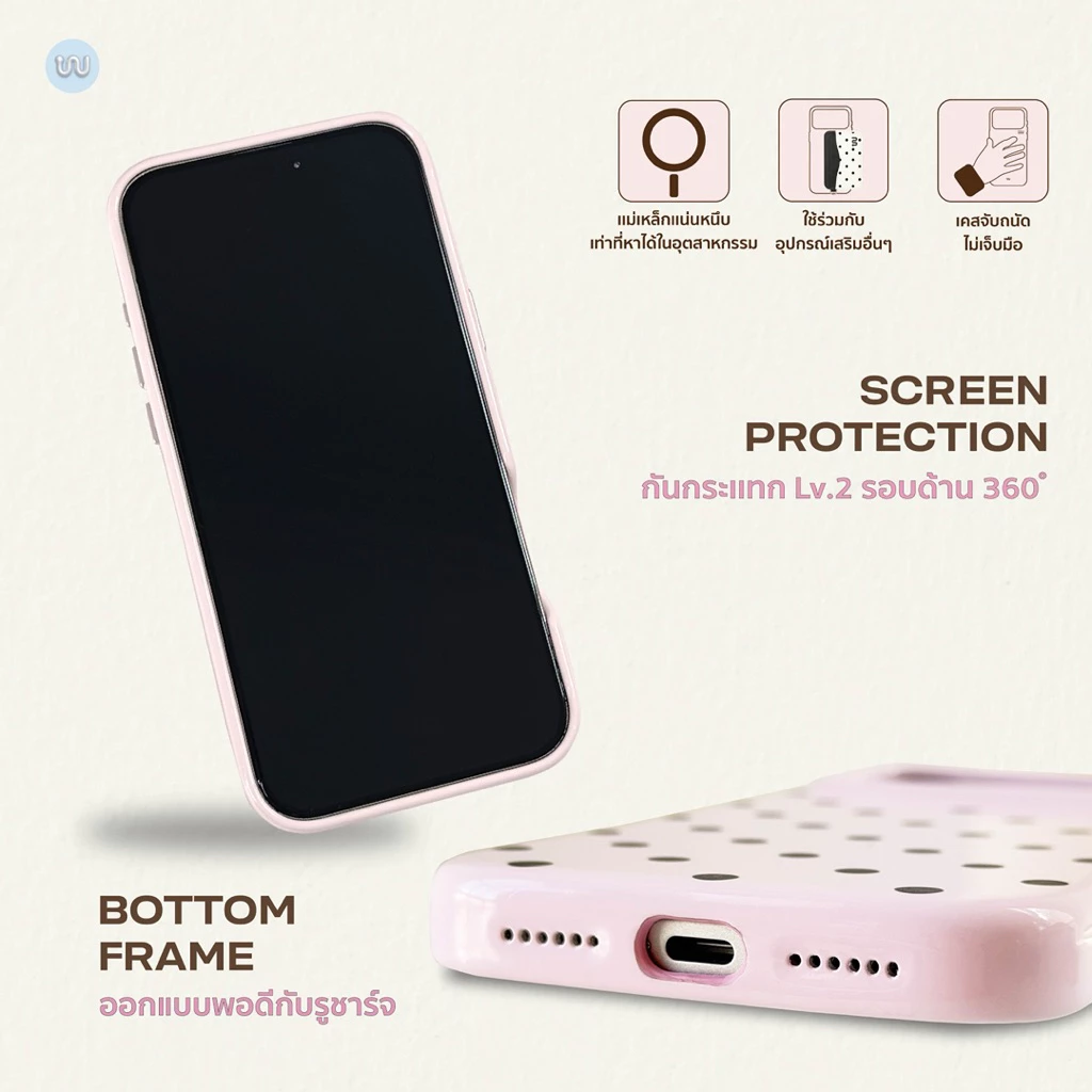 Polkadot Ver.2 Hagen Case แบบแม่เหล็ก Whale Indeed หนังแก้วเกรด Premium thumbnail 5