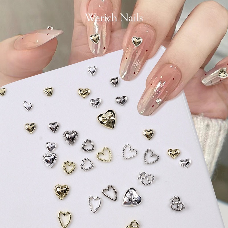 🇹🇭 [10 ชิ้น] A33 อะไหล่ตกแต่งเล็บรูปตัวโน้ต ดนตรี สีเงิน สีทอง