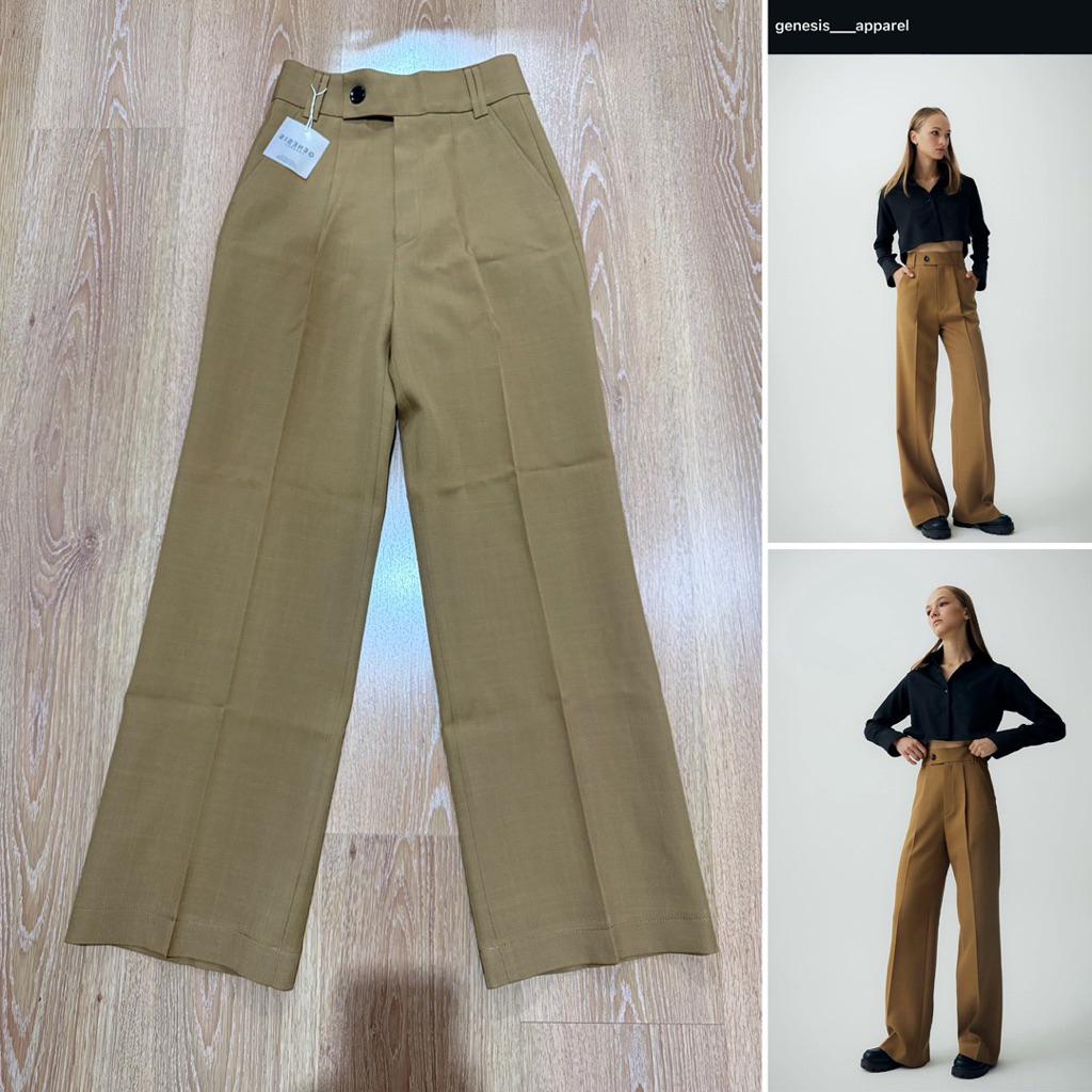 (ใช้โค้ดลดได้) “NEW” ใหม่ป้ายห้อย genesis__apparel กางเกงขายาว สี wood