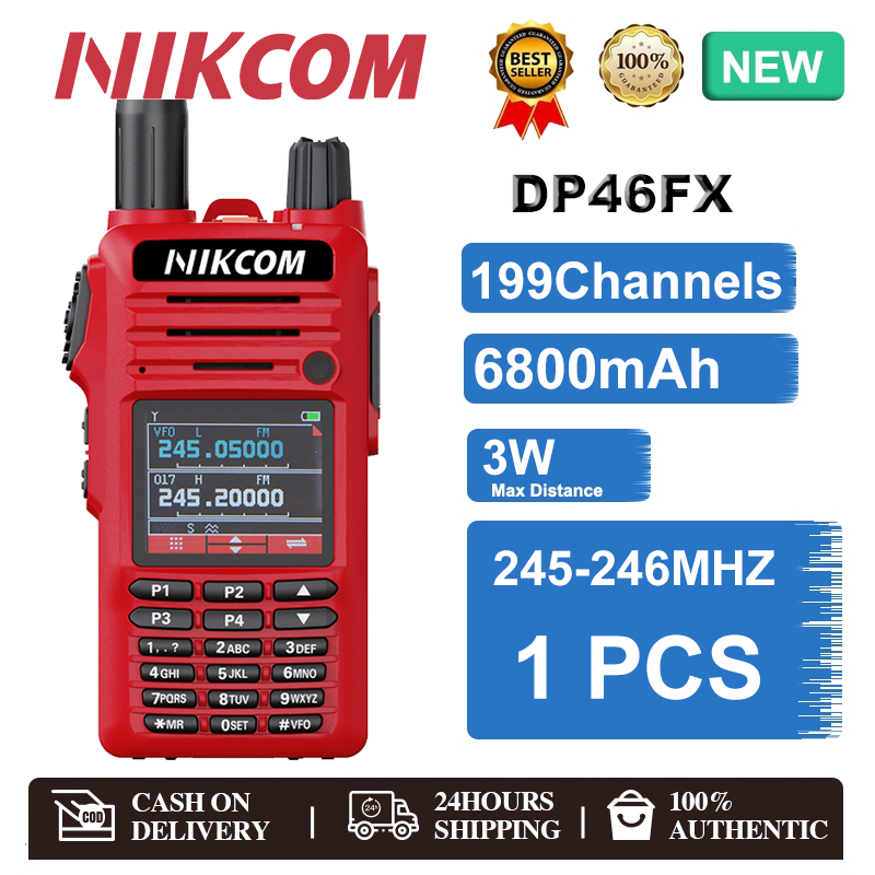 【หูฟังฟรี】วิทยุสื่อสาร วิทยุ NIKCOM DP46FX 245MHz  3W 199 ช่อง 6800mAh น้ำหนักเบาสะพายง่าย👍👍👍
