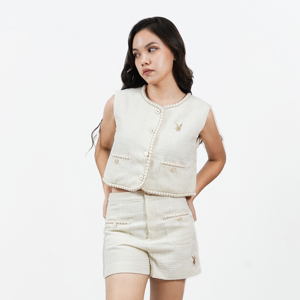 PLAYBOY  URBAN BOHO เสื้อเบลาซ์ P1WT254SF016OW