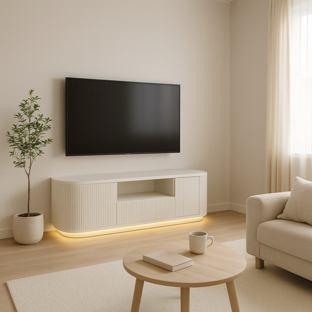 ชั้นวางทีวีมินิมอล เซาะร่อง T02