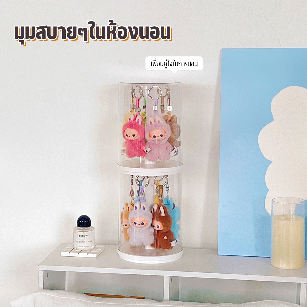 กล่องใส่โมเดล กล่องโชว์โมเดล กล่องตุ๊กตา สไตล์ยอดนิยม กันฝุ่นกันความชื้น มีฝาปิด หมุนได้360° มีสองสีให้เลือก