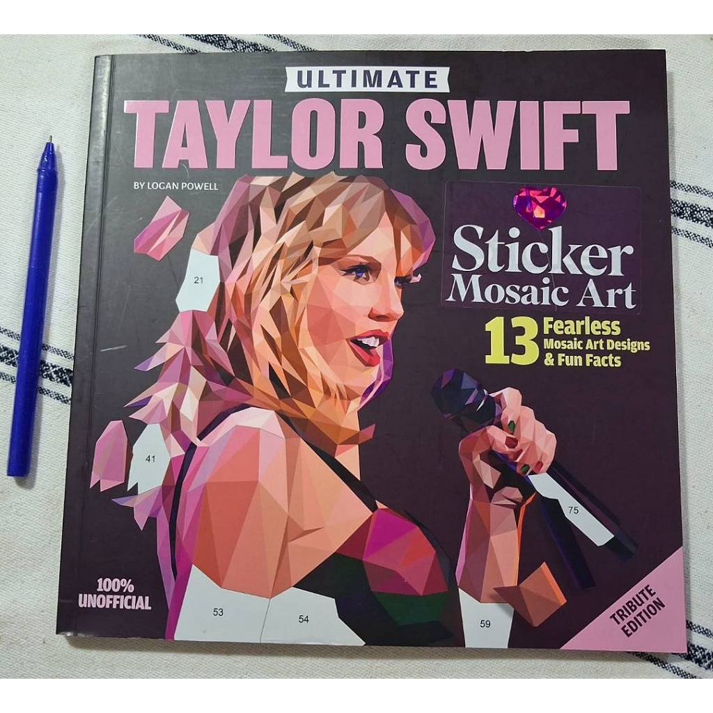 หนังสือสติ๊กเกอร์ Taylor Swift Sticker Mosaic Art: 13 Fearless Mosaic Art Designs & Fun Facts,Eng. v