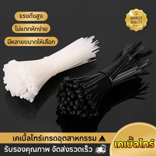 เคเบิ้ลไทร์ 100เส้น สายรัด Nylon Cable Tie สีขาว-ดำ หนวดกุ้ง…