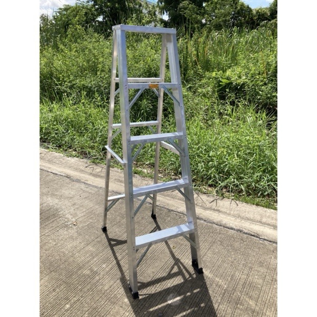 (ส่งดีทันใจ)บันไดอลมิเนียม5ขั้นรุ่นแนะนำ ยี่ห้อGOLD(ความหนา1.2มิลความสูง1.50เมตร)