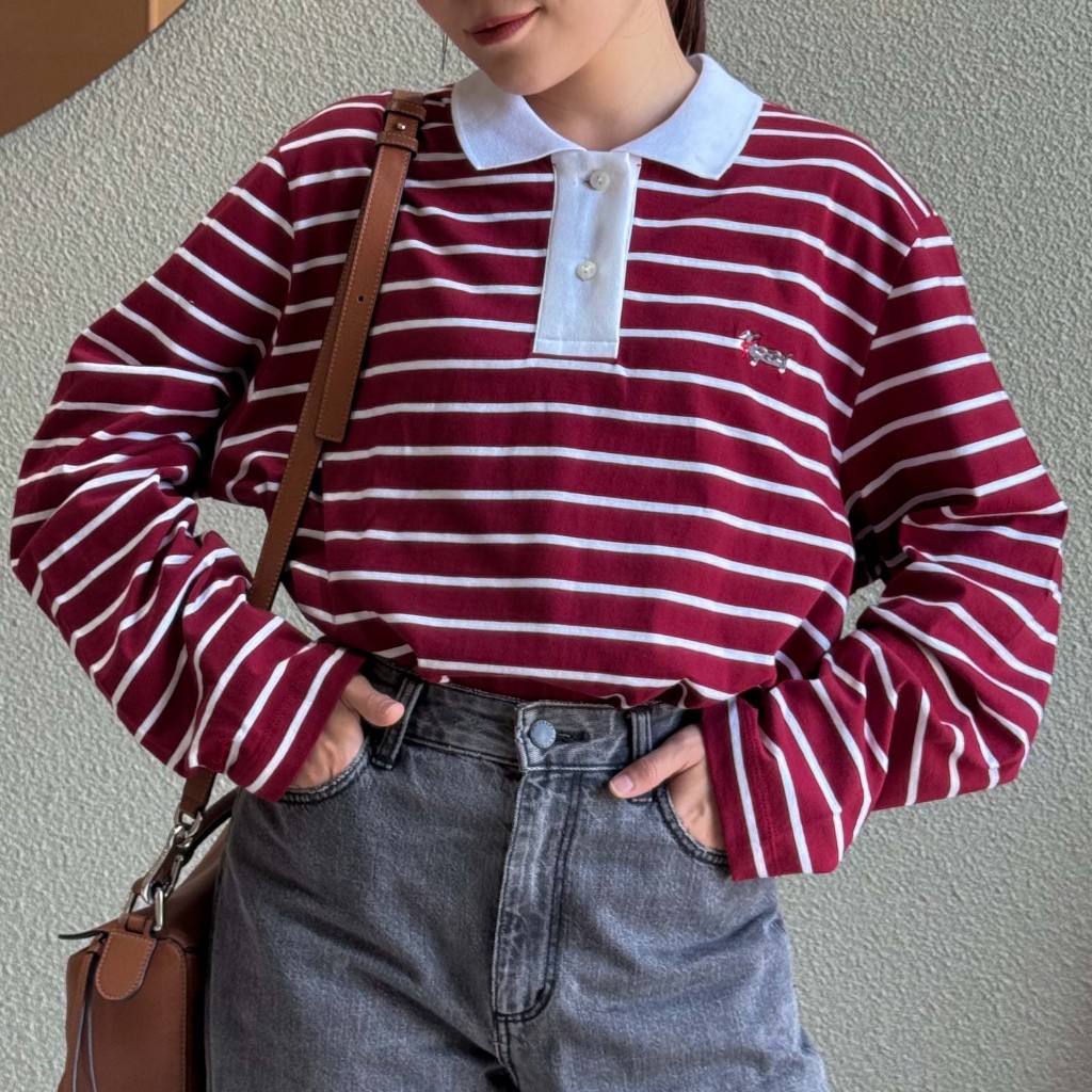 katji / พร้อมส่ง Urban Polo เสื้อโปโลผ้ายืด ทรงหลวม สตรีทโมเดิร์น - รูปที่ 7