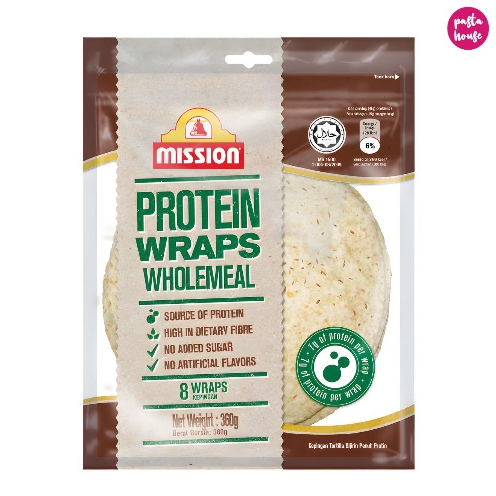 Mission High Protein Wrap 360g แป้งแรป โปรตีนสูง