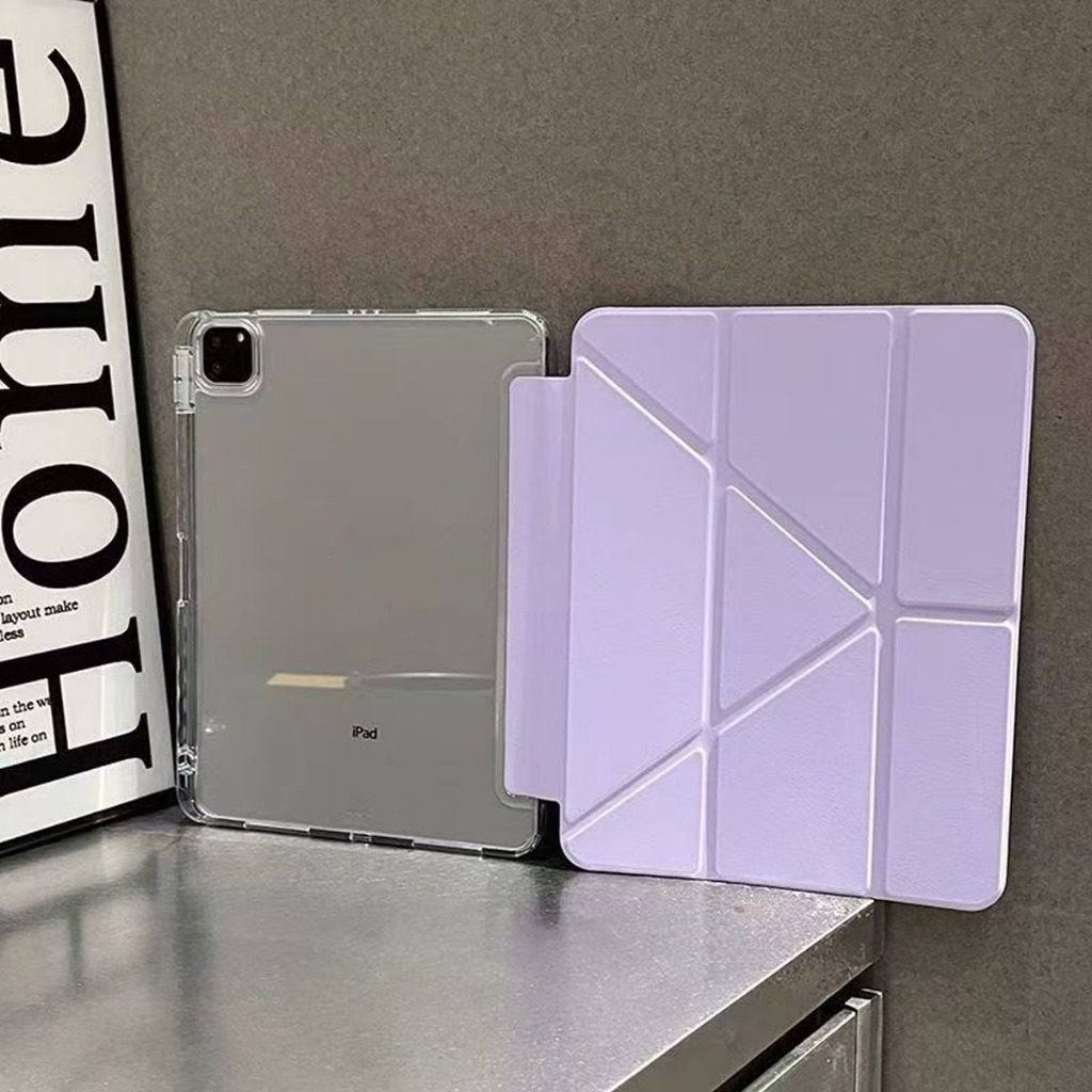เคสอะคริลิค Y Fold สำหรับ iPad สำหรับ Gen5/6 9.7 Gen8/910.2Gen10 Air4/5 Pro11พร้อมช่องเสียบปา