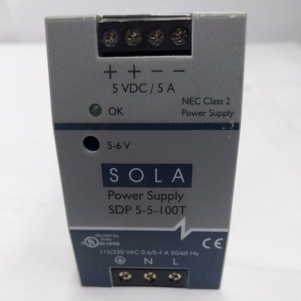 power supply SOLA SDP 5-5100T INPUT 115/230 OUTPUT 5VDC/5A มือสอง