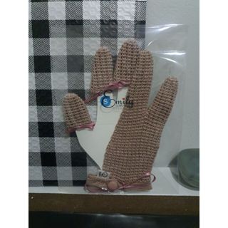 ถุงมือวาดรูป *สั่งทำพิเศษ* งานโครเชต์ไหม Silk Cotton