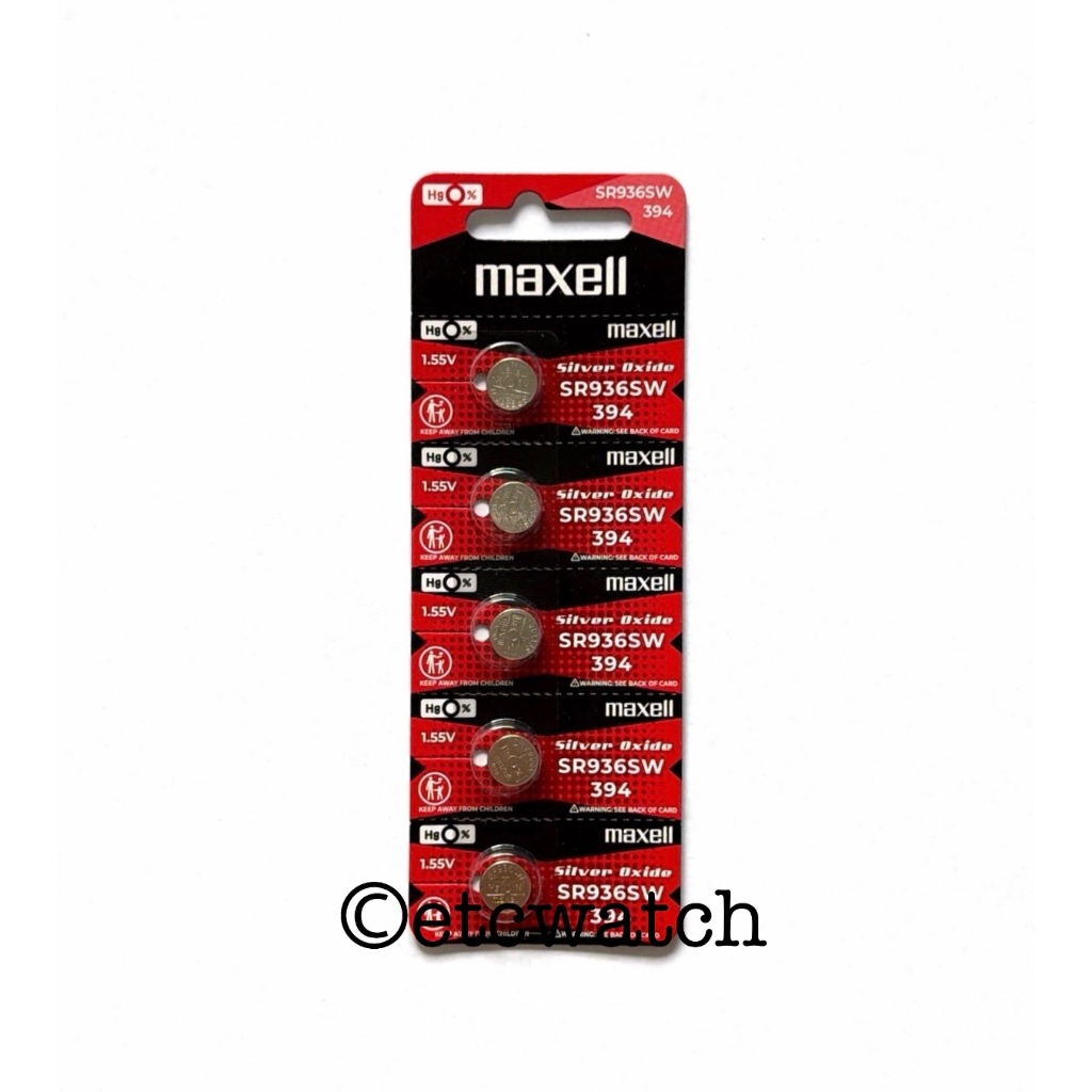 ถ่านกระดุม Maxell SR936SW / 394 1แผง 5 ก้อน