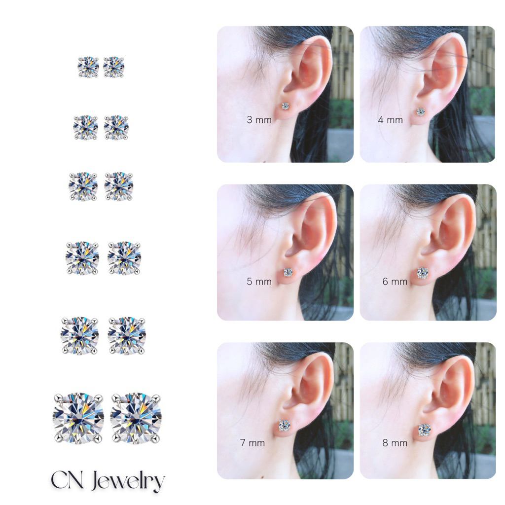 [ ลดเพิ่ม 30% เก็บโค้ดหน้าร้าน] 1คู่ ต่างหู (วัสดุอย่างดี ไม่ลอกดำ แพ้ง่ายใส่ได้) CN Jewelry