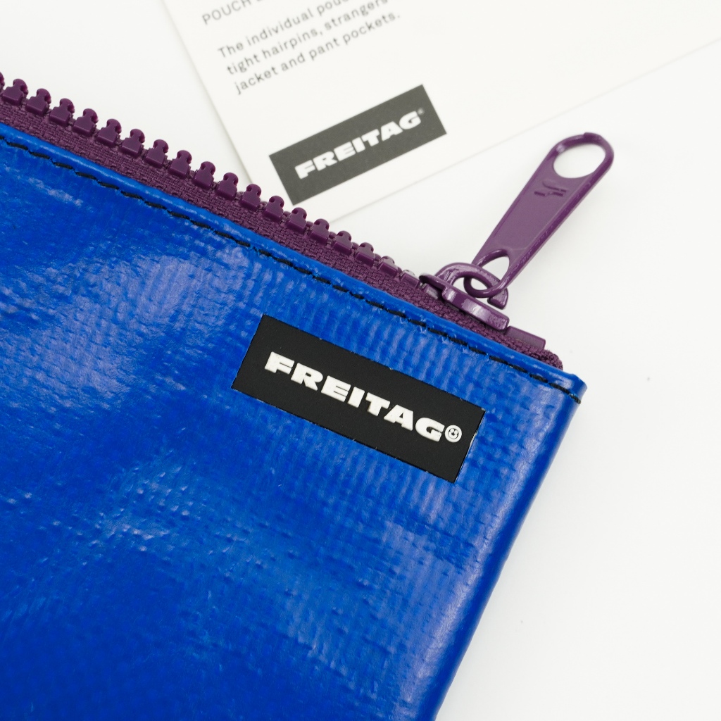 FREITAG F05 BLAIR  ผ้าน้ำเงิน ซิปม่วง ใบนี้ตรง Logo Freitag จากตัว ®️ จะเป็นหน้ายิ้ม :) แทนเก๋มาก