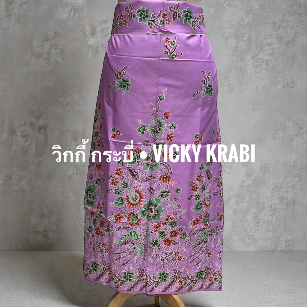 ผ้าถุงผู้หญิง เย็บแล้ว ผ้าปาเต๊ะมาเลย์ Cotton 100% ขนาด 2 เมตร ลายดั้งเดิม สีชัด ผ้านุ่ม พร้อมนุ่ง