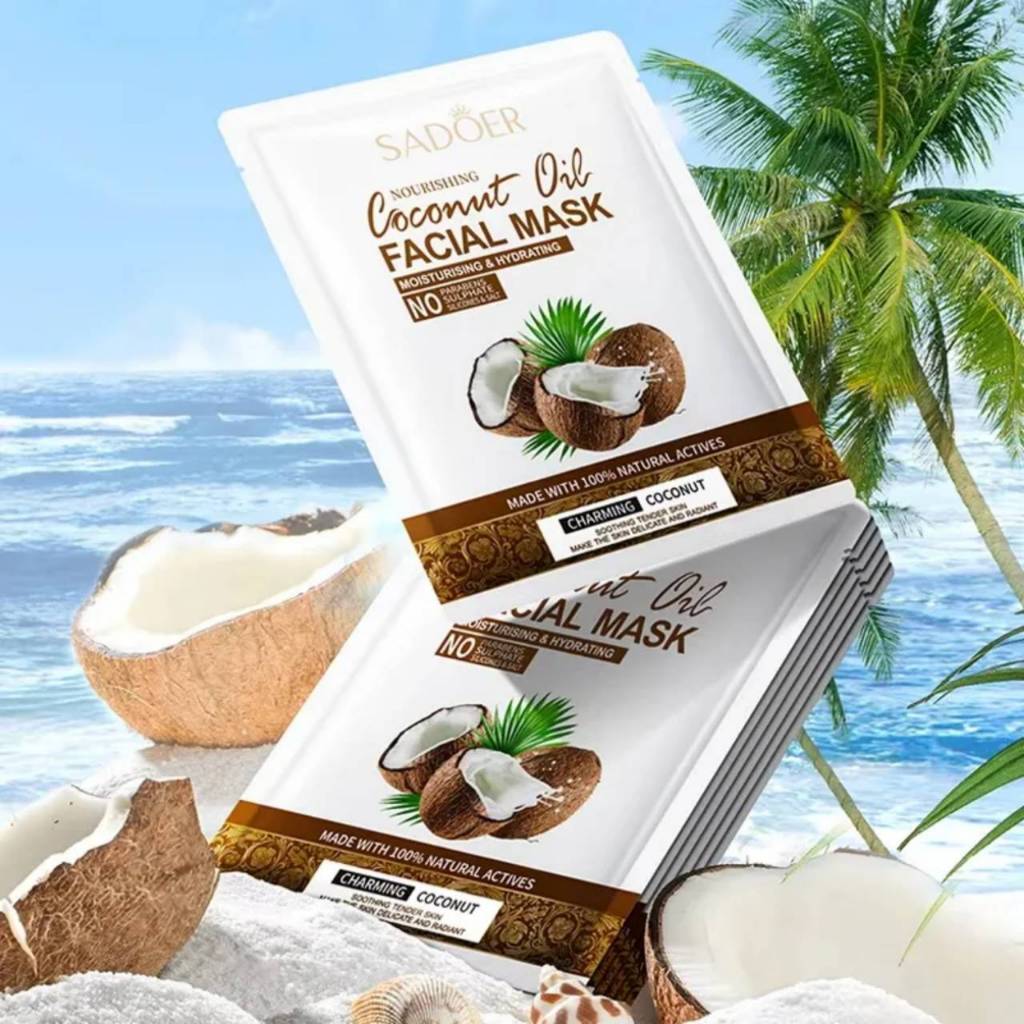 มาสก์หน้า ( มะพร้าว ) Sadoer Coconut Oil FACIAL MASK  แผ่นมาส์กหน้า