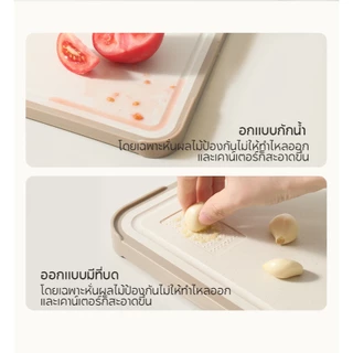 เขียง pp+316สแตนเลส เขียงพลาสติก38.5*27*2cmใช้ได้สองด้านครัวเรือนตัดผักสองด้าน ป้องกันโรคราน้ำค้างและต้าน เชื้อแบคทีเรีย