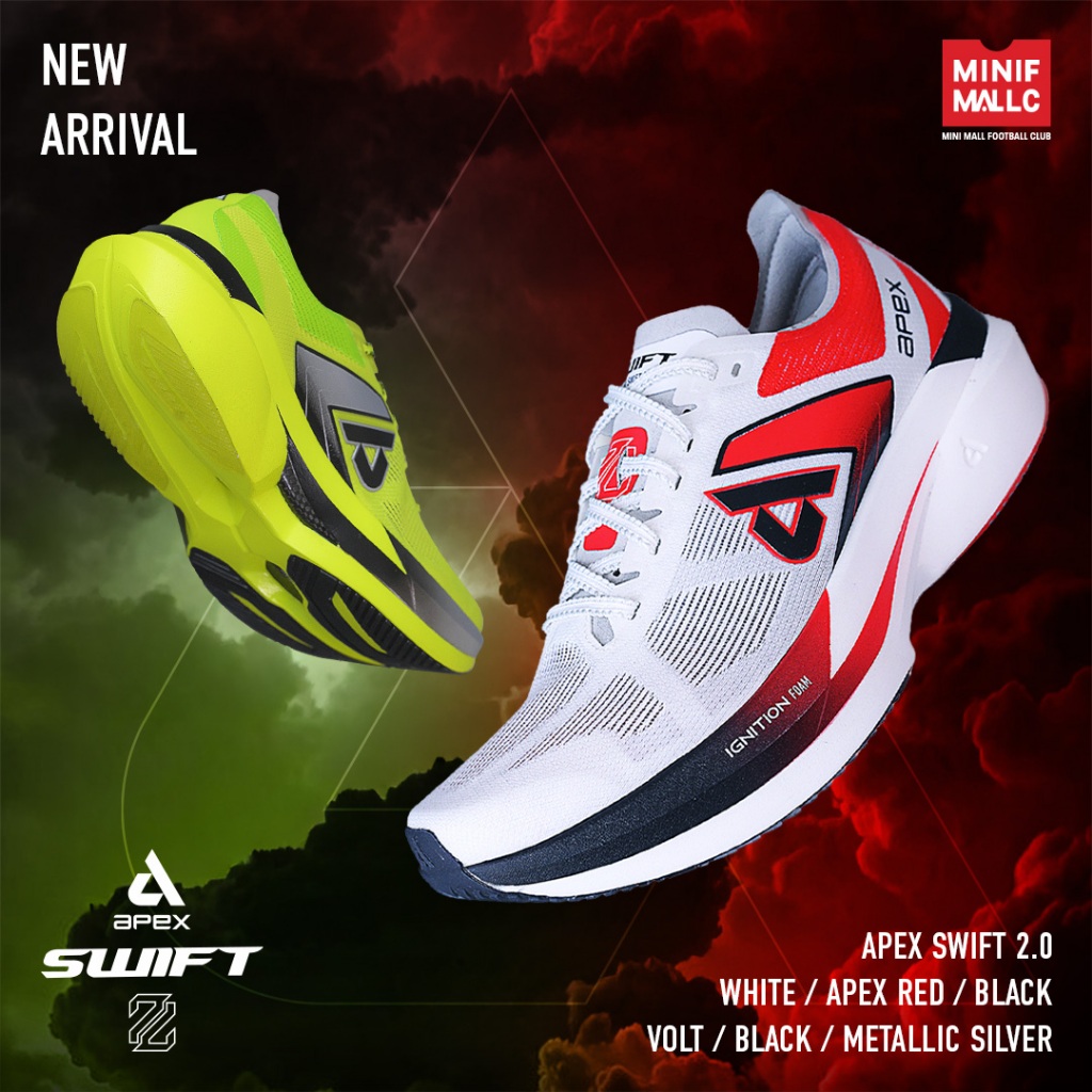 รองเท้าวิ่ง APEX SWIFT 2.0 รองเท้า Running อัปเปอร์ Aura Mesh สวมใส่สบาย ทนทานและระบายอากาศได้ดี